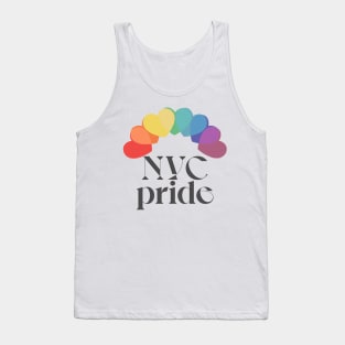 NYC Pride / / Typographic Rainbow Heart Design Tank Top